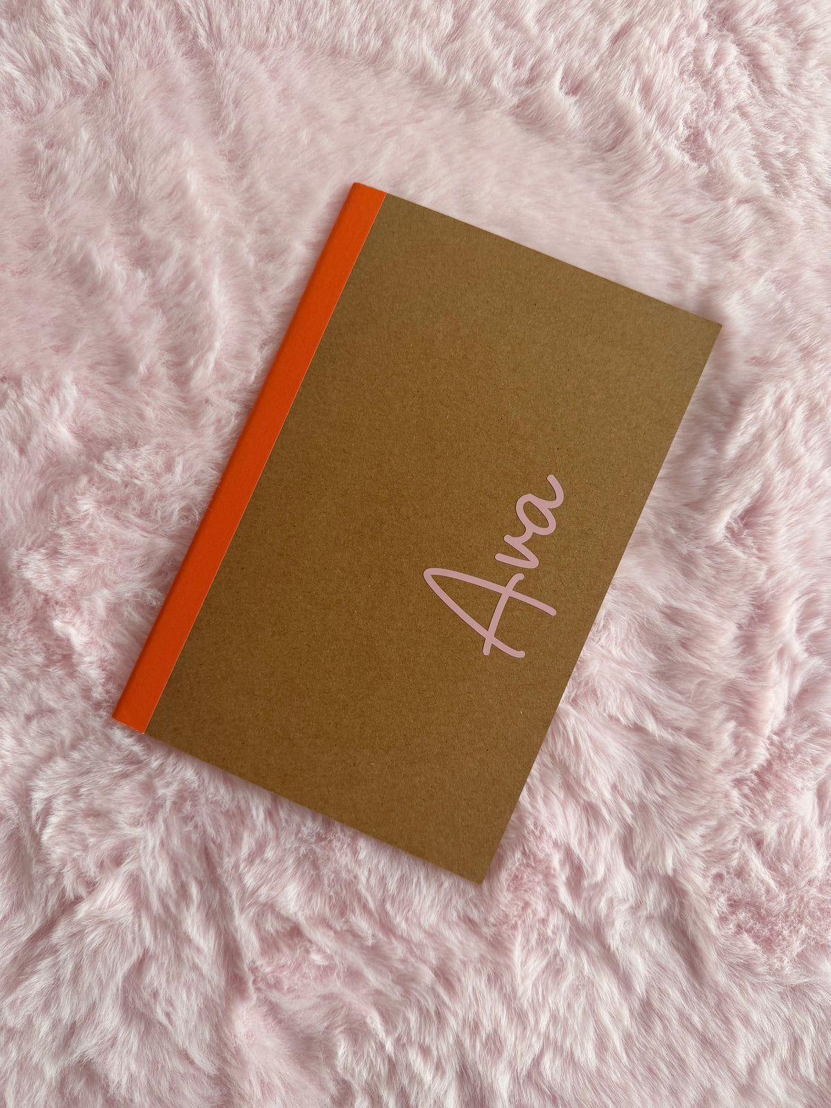 Personalised A5 Kraft Thin Notebook | Curly Script Name | Custom Journal