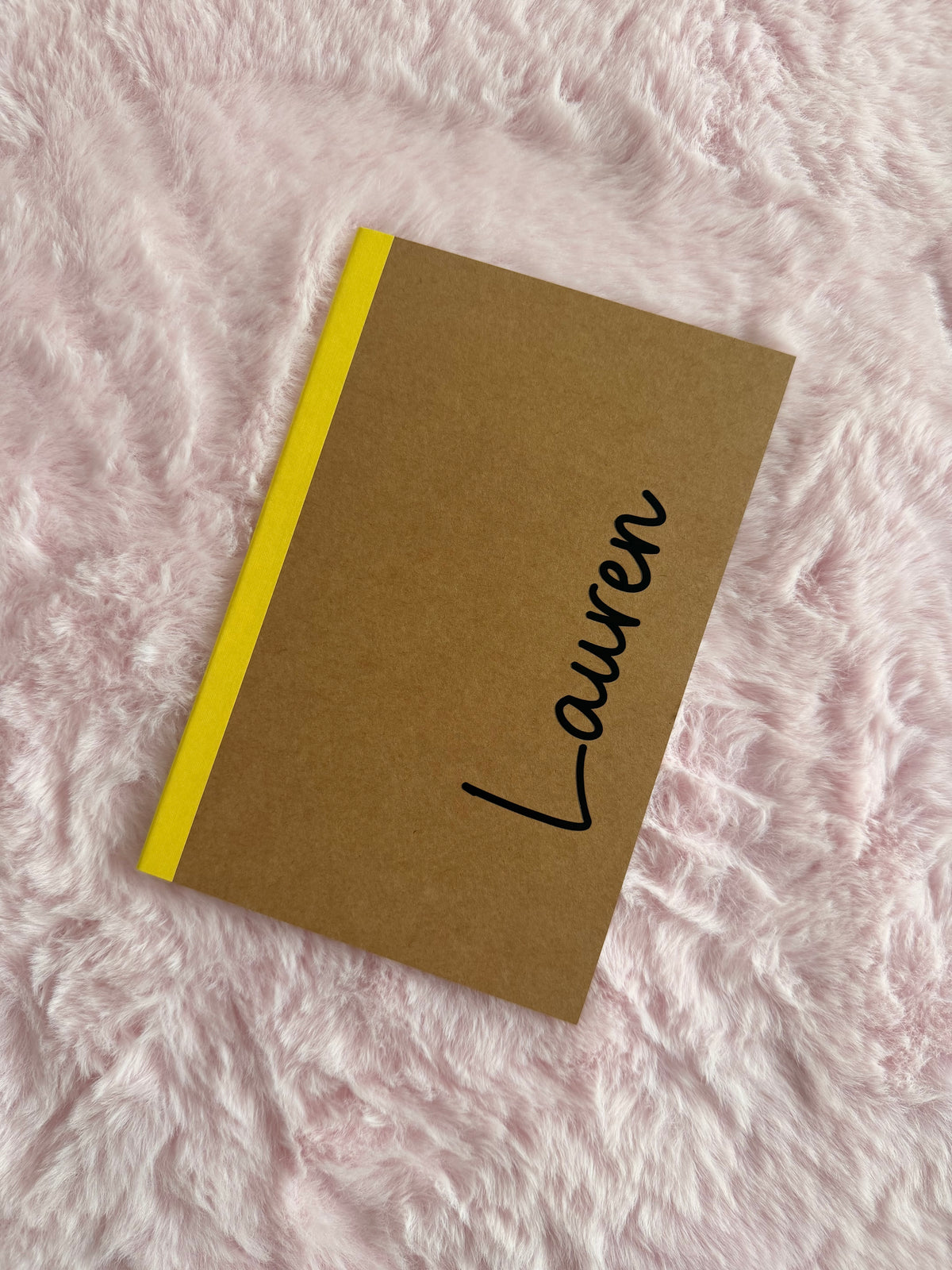Personalised A5 Kraft Thin Notebook | Curly Script Name | Custom Journal