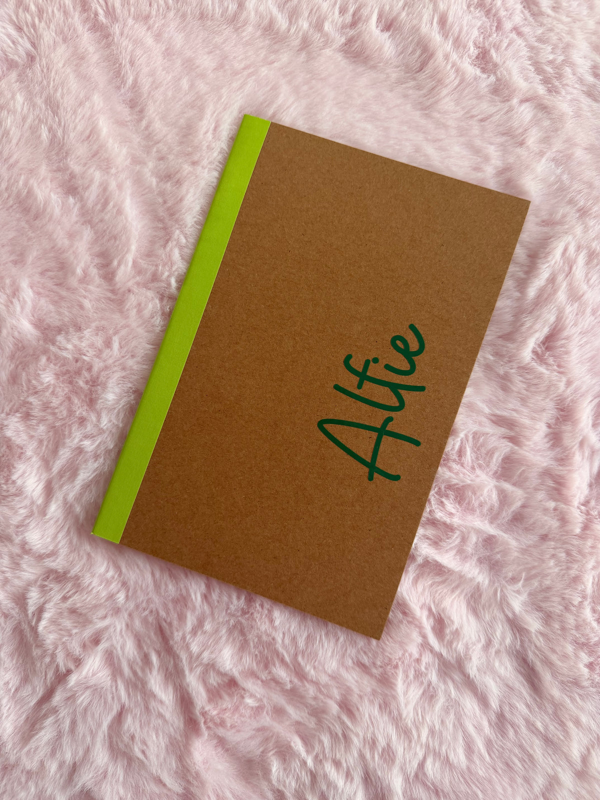 Personalised A5 Kraft Thin Notebook | Curly Script Name | Custom Journal