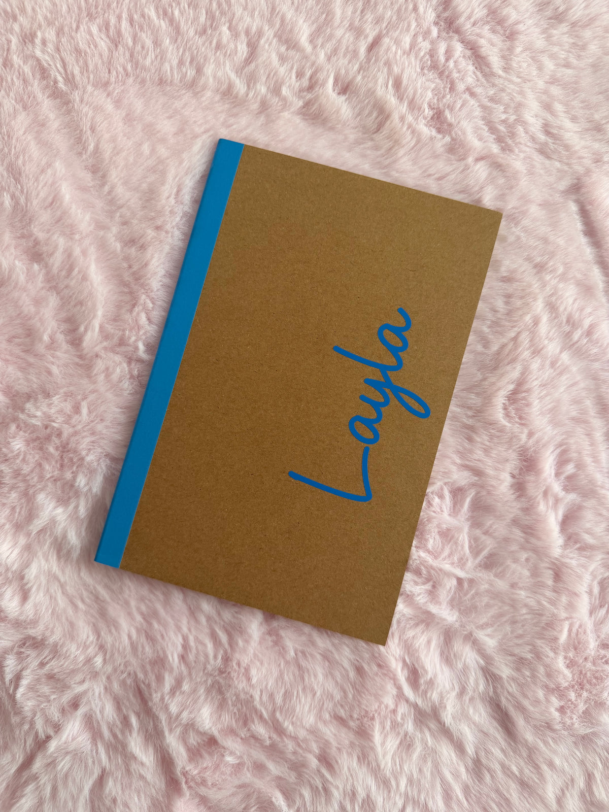 Personalised A5 Kraft Thin Notebook | Curly Script Name | Custom Journal