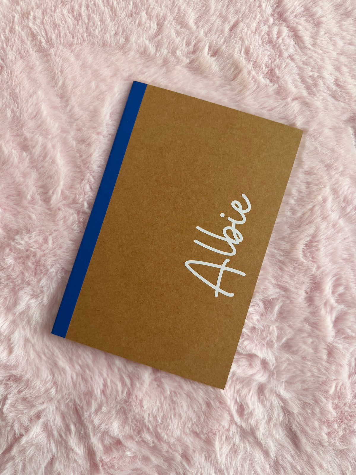 Personalised A5 Kraft Thin Notebook | Curly Script Name | Custom Journal