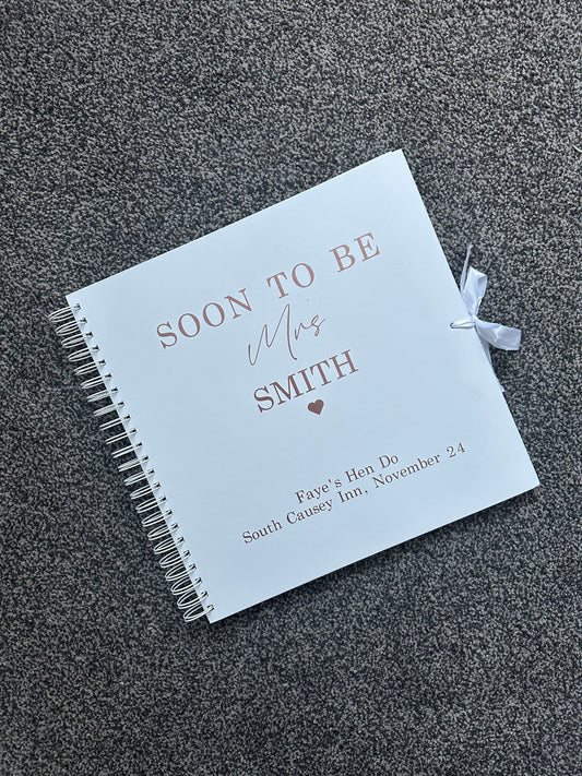 Soon To Be - Personalised Name and Date - Scrap Book, Photo Album, Keepsake