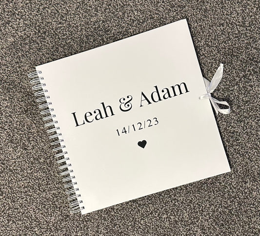 Couple - Personalised Names and Date - Scrap Book, Photo Album, Keepsake