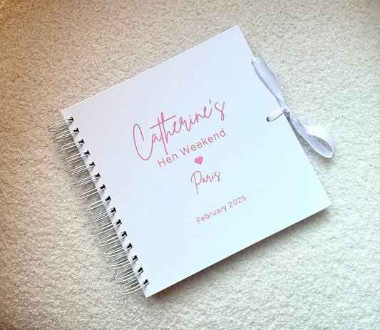 Personalised Hen Do Scrapbook: Custom Name, Date & Location