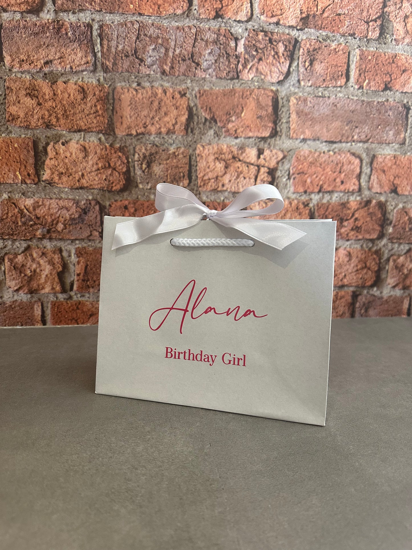 Personalised - Name & Title - Ribbon Tie Natural Rope Gift Bag