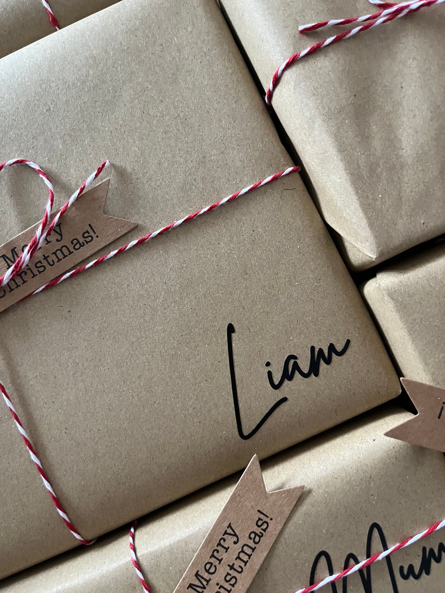 Christmas Present Name Sticker Personalised Label Decal: Custom Vinyl for Parties & Gifts