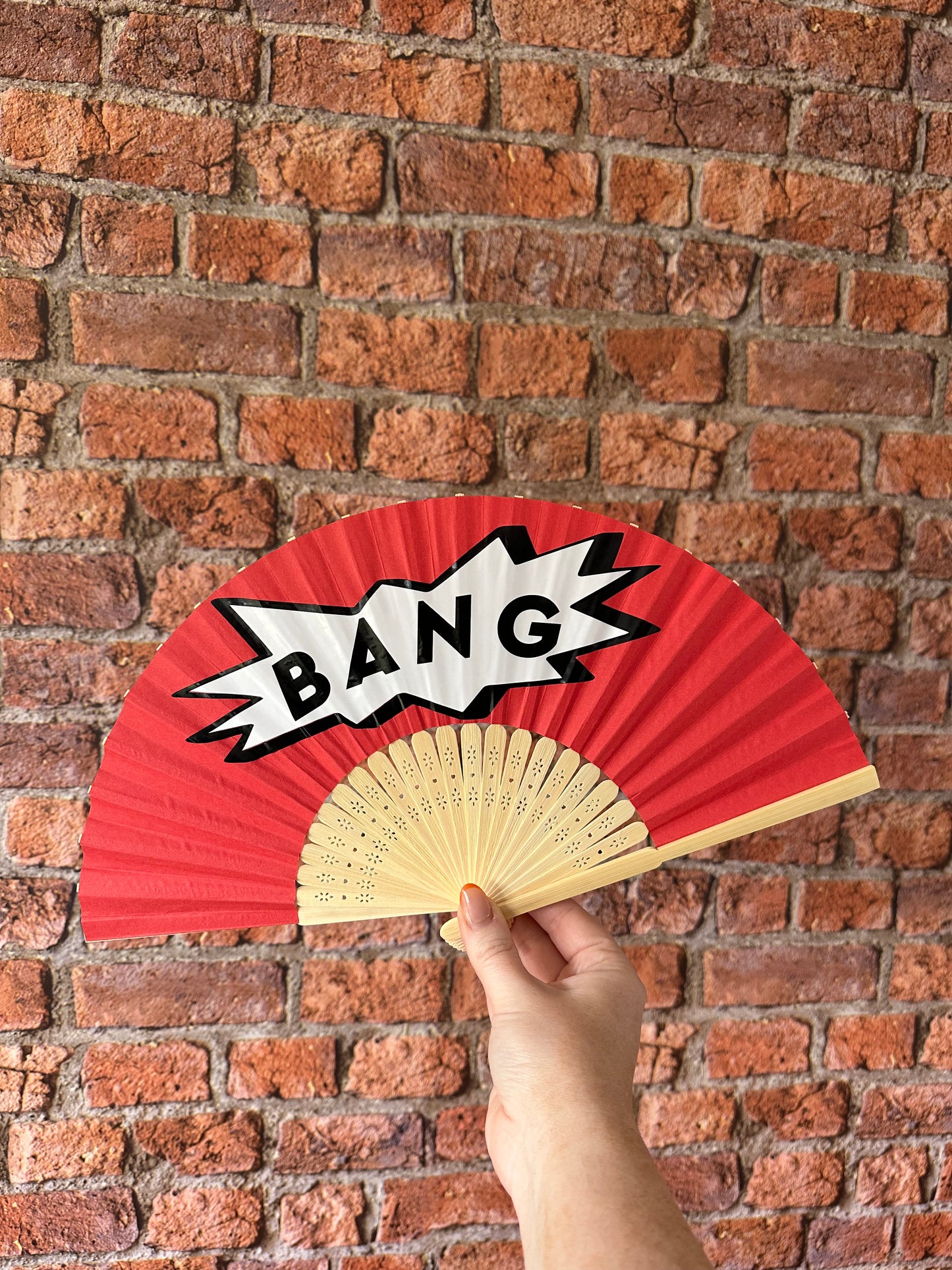YOUR LOGO Hand Fan - Business - Bamboo - Paper Foldable Fan - Black, White, Pink, Orange, Lilac, Red, Sky Blue, Light Blue, Yellow & Green