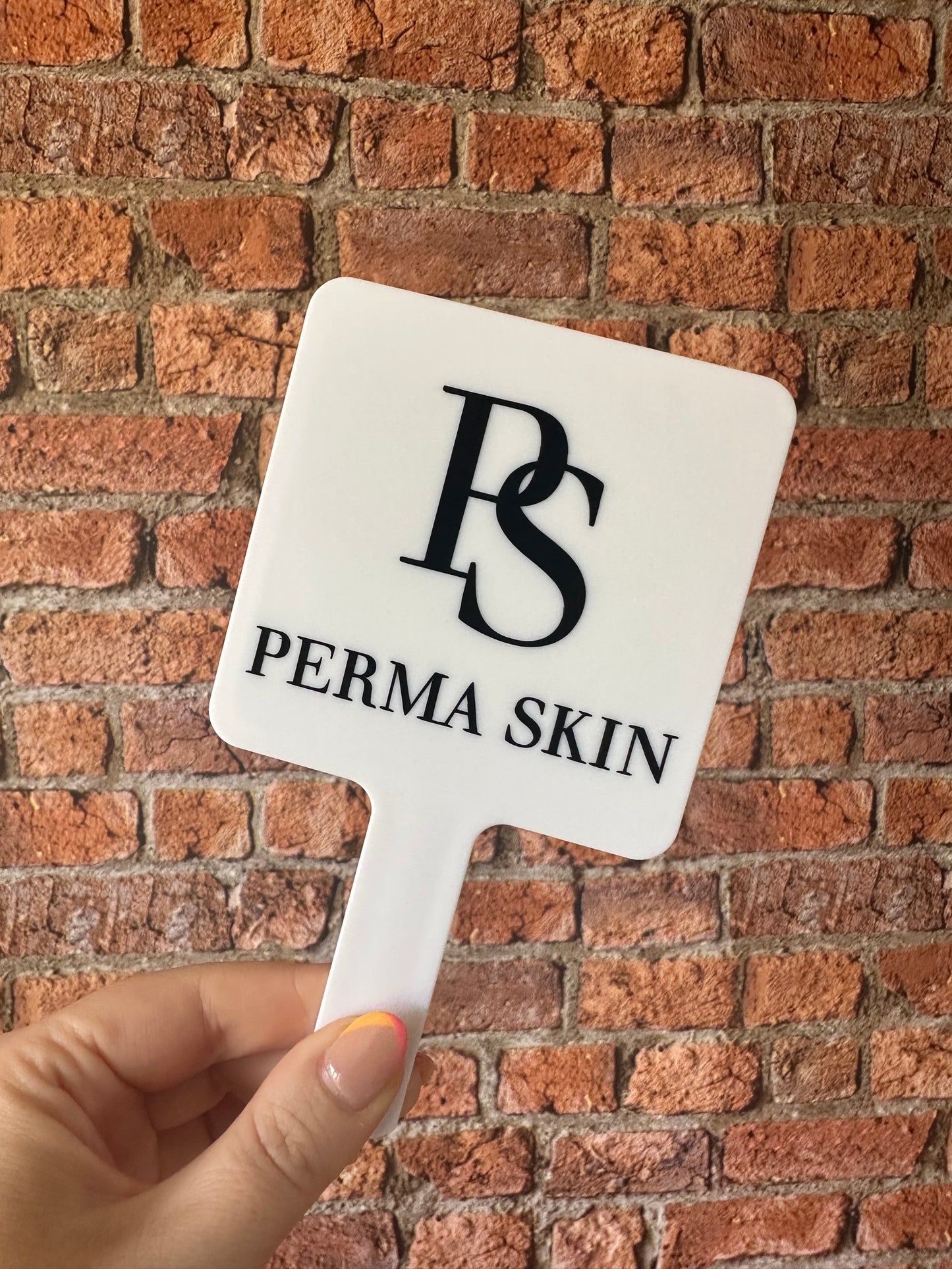 YOUR LOGO - Business Logo  Personalised Custom - Handheld Mirror