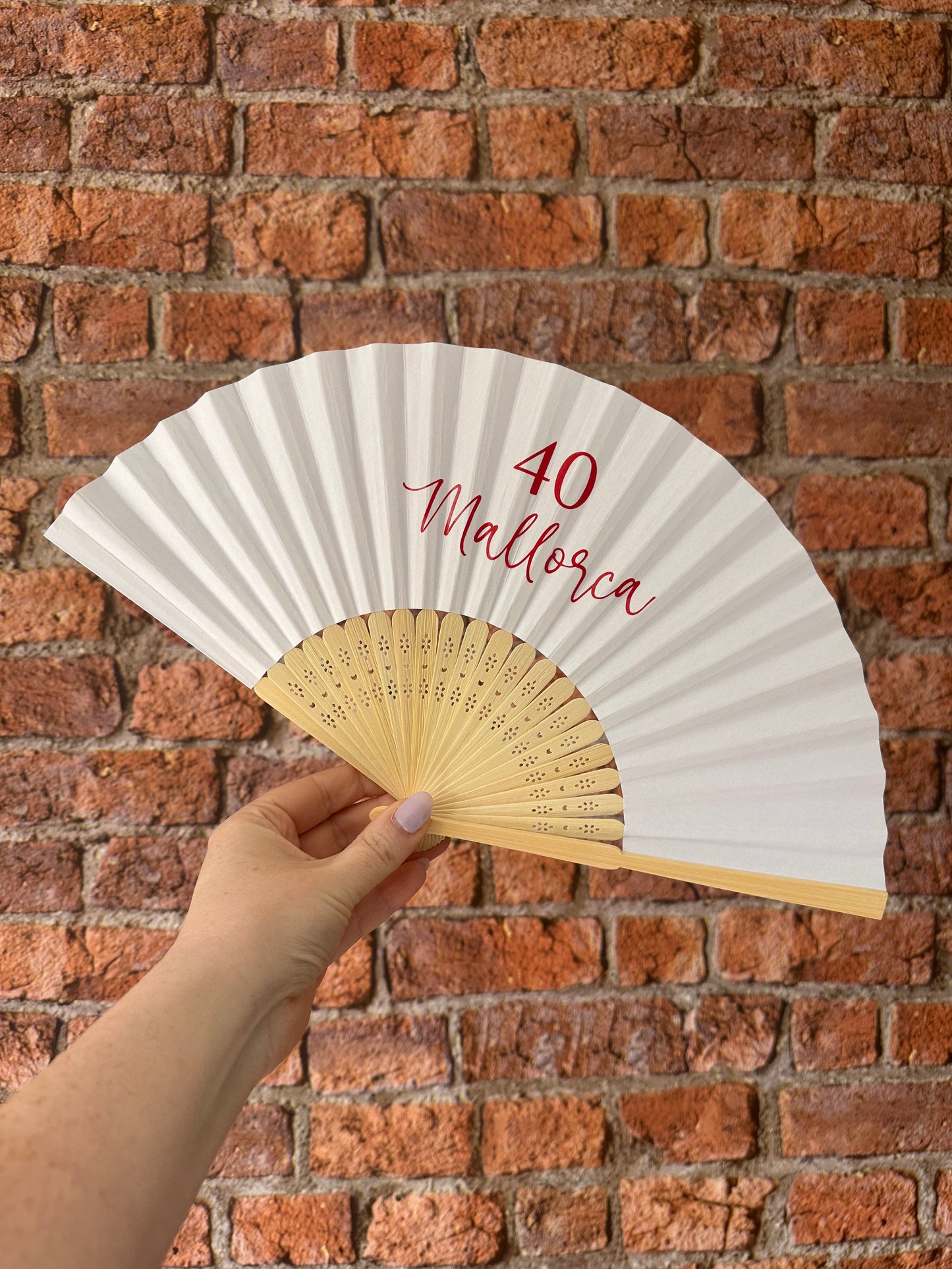 ANY TEXT Hand Fan - Bamboo - Paper Foldable Fan - Black, White, Pink Orange, Lilac, Green, Red, Yellow, Sky Blue & Light Blue - Personalised