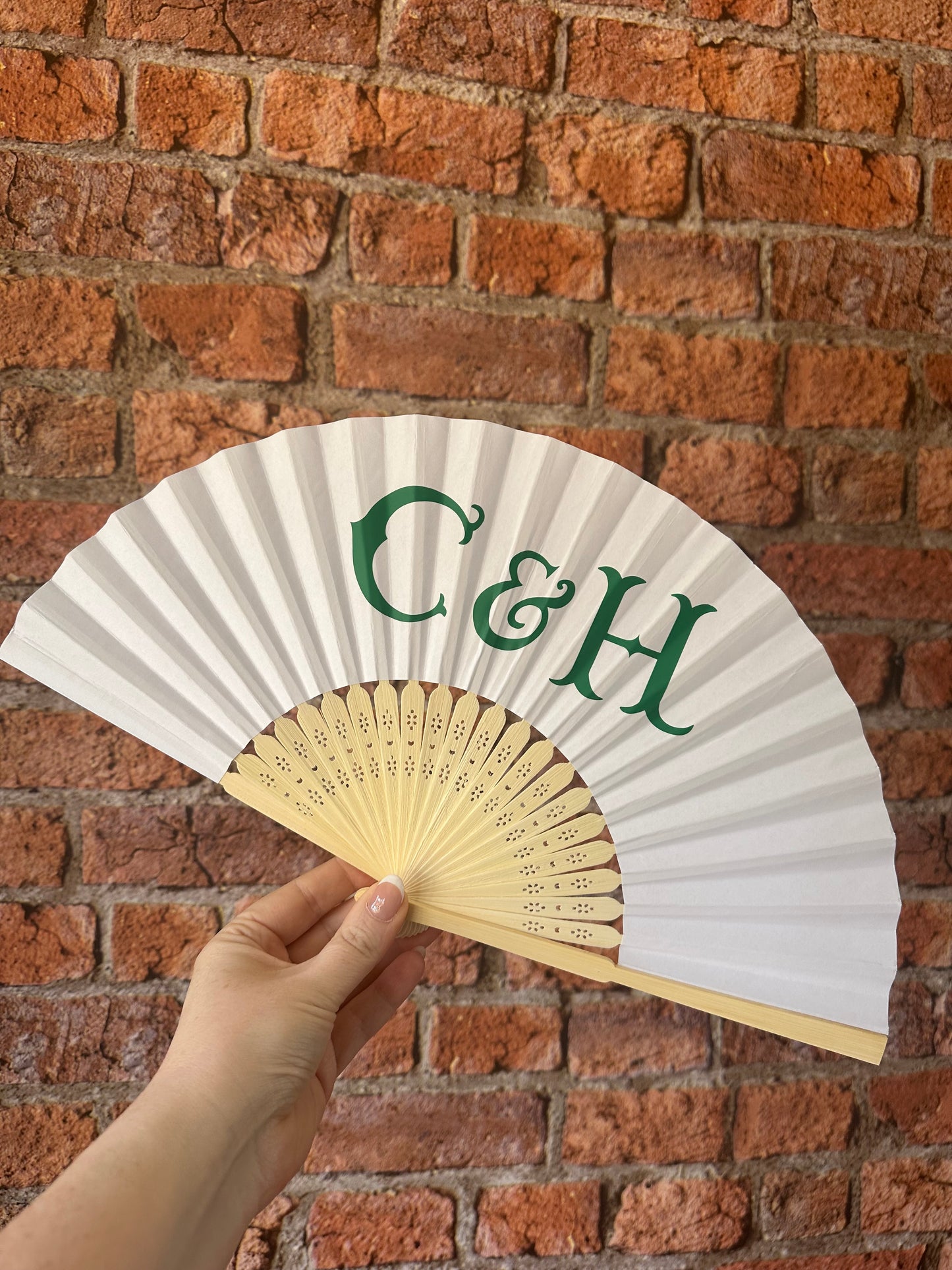 YOUR LOGO Hand Fan - Business - Bamboo - Paper Foldable Fan - Black, White, Pink, Orange, Lilac, Red, Sky Blue, Light Blue, Yellow & Green