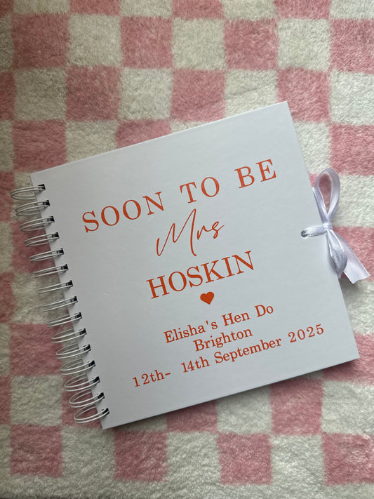 Soon To Be - Personalised Name and Date - Scrap Book, Photo Album, Keepsake