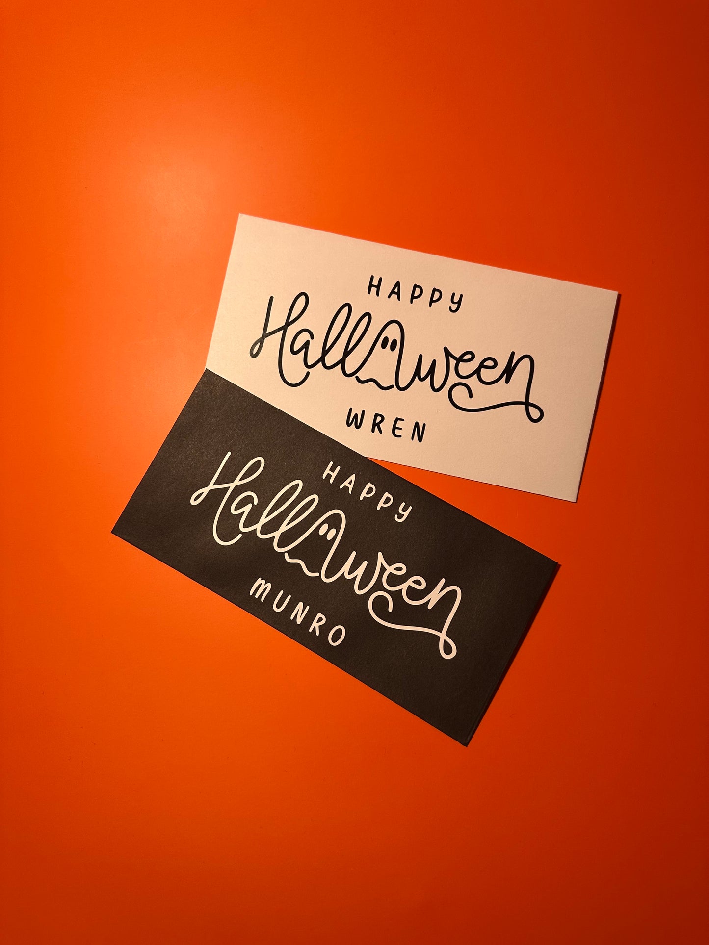 HALLOWEEN Personalised Name - Money/Cash Envelope Paper Wallet - Black White Kraft