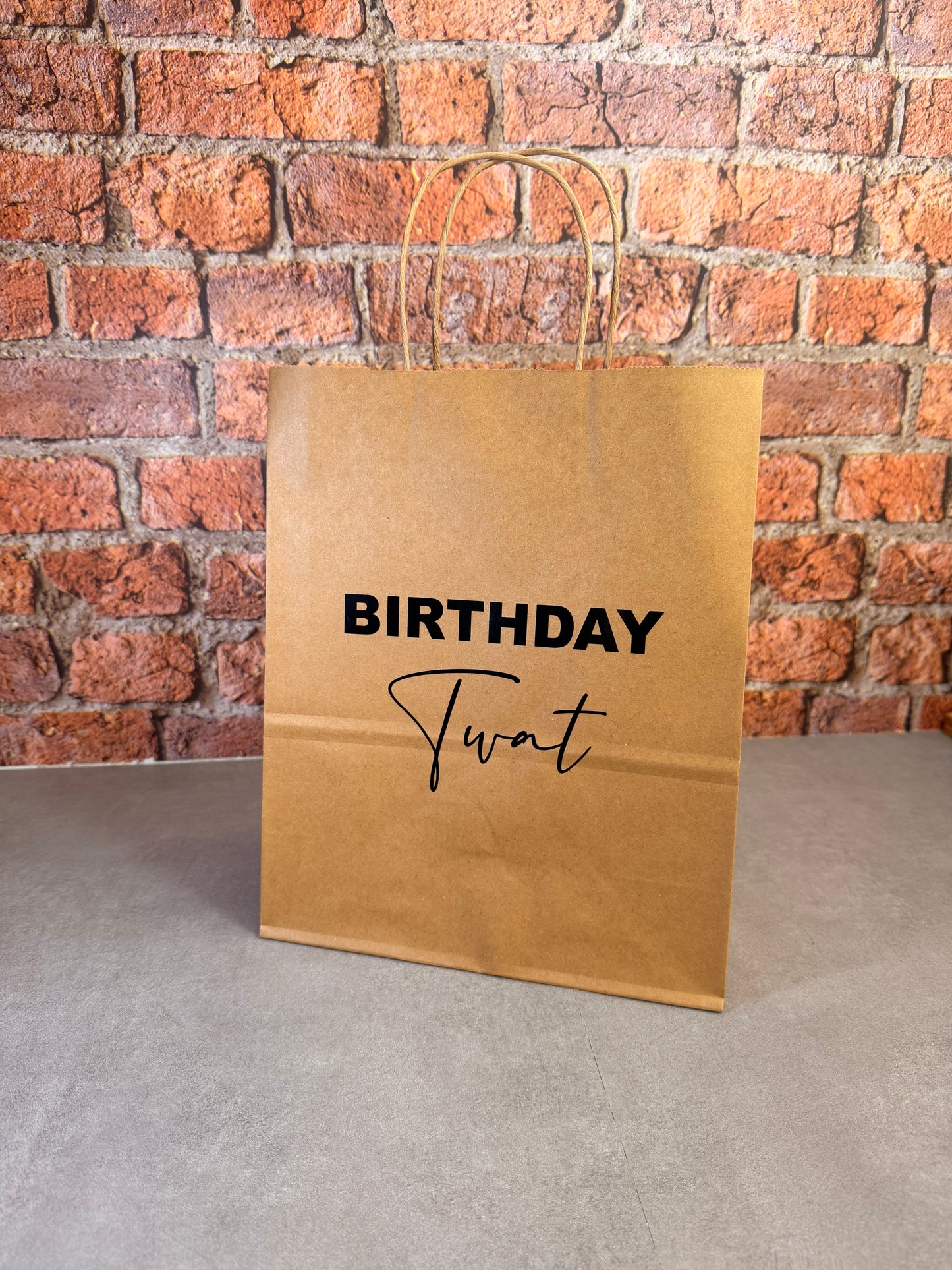 Personalised Funny Gift Bag - Brown Paper - Adult Funny Banter Novelty Swearing Rude