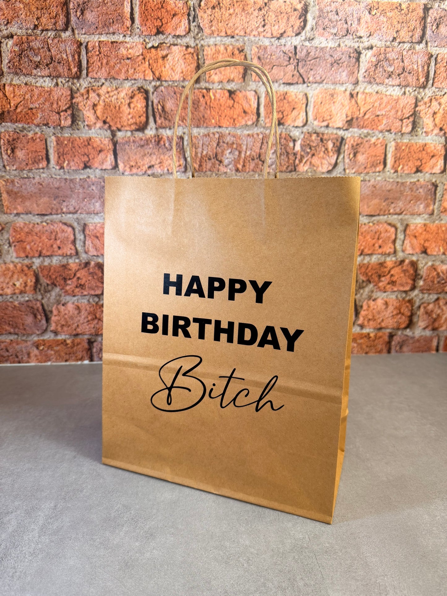 Personalised Funny Gift Bag - Brown Paper - Adult Funny Banter Novelty Swearing Rude