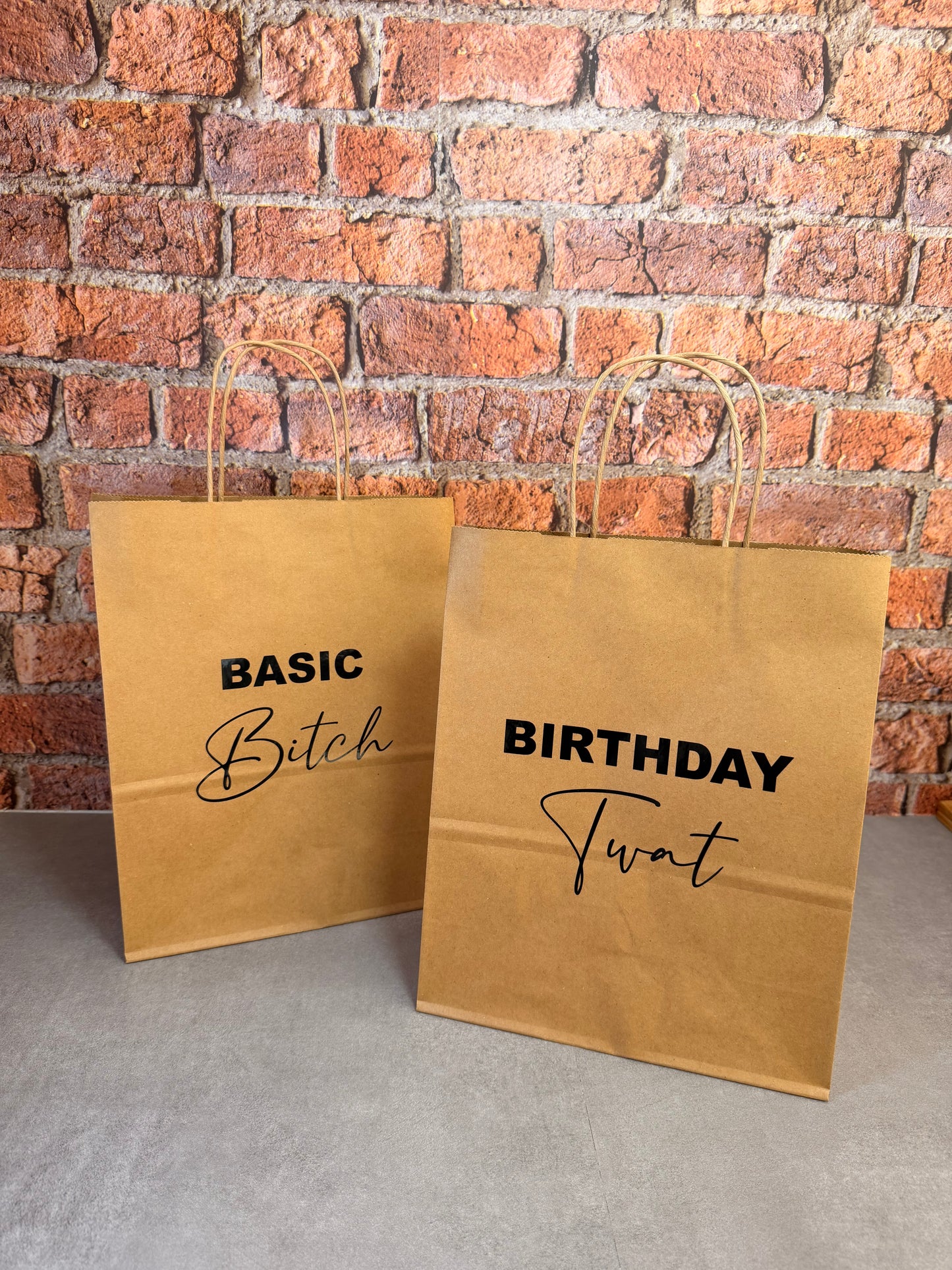 Personalised Funny Gift Bag - Brown Paper - Adult Funny Banter Novelty Swearing Rude