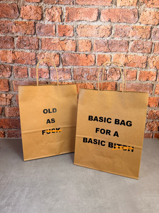 Personalised Funny Gift Bag - Brown Paper - Adult Funny Banter Novelty Swearing Rude