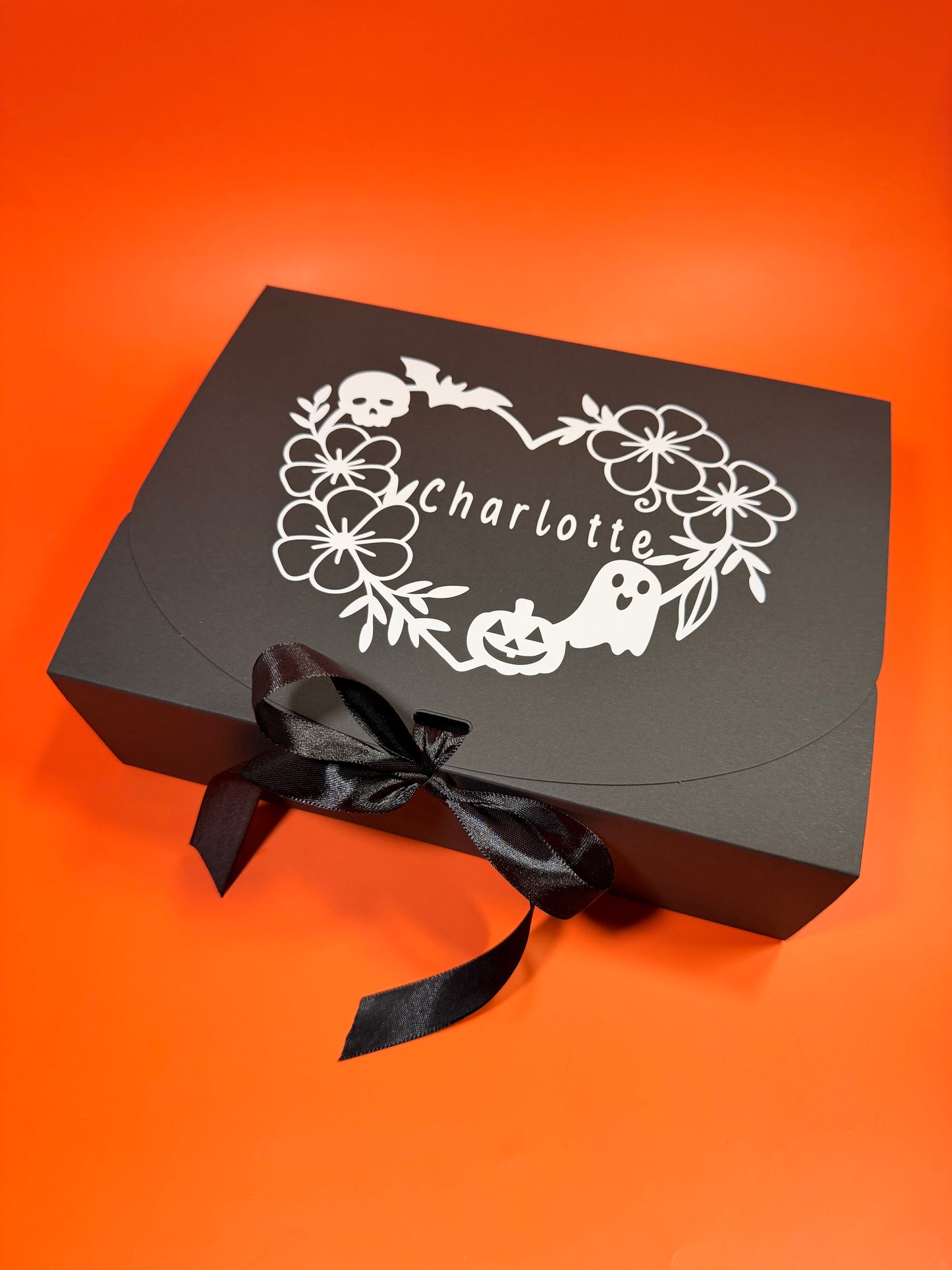 Personalised Halloween Gift Box – Ribbon Tie Trick or Treat Box