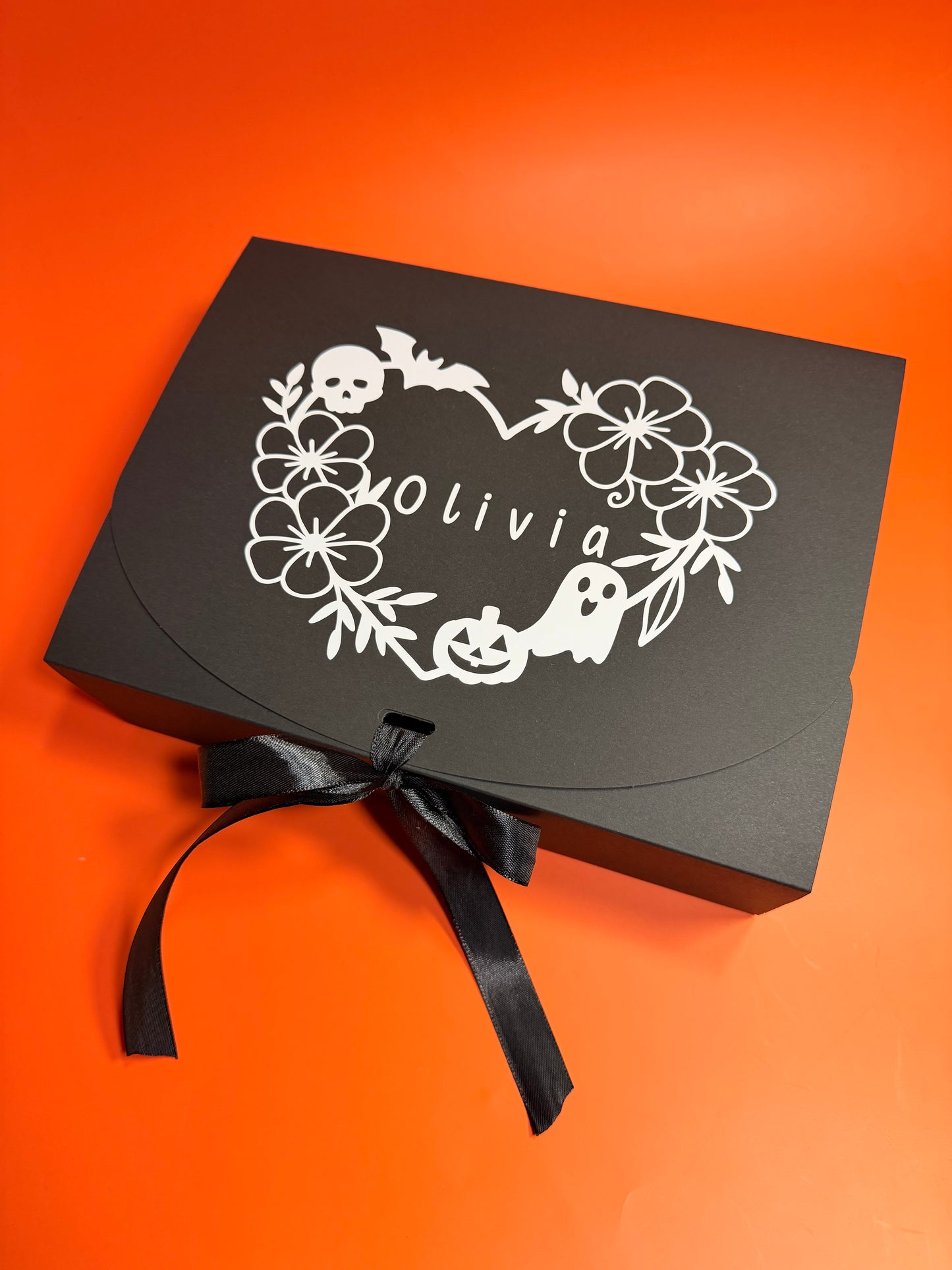 Personalised Halloween Gift Box – Ribbon Tie Trick or Treat Box