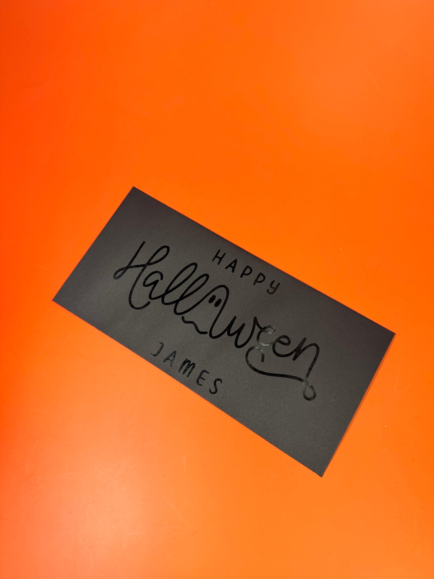 HALLOWEEN Personalised Name - Money/Cash Envelope Paper Wallet - Black White Kraft