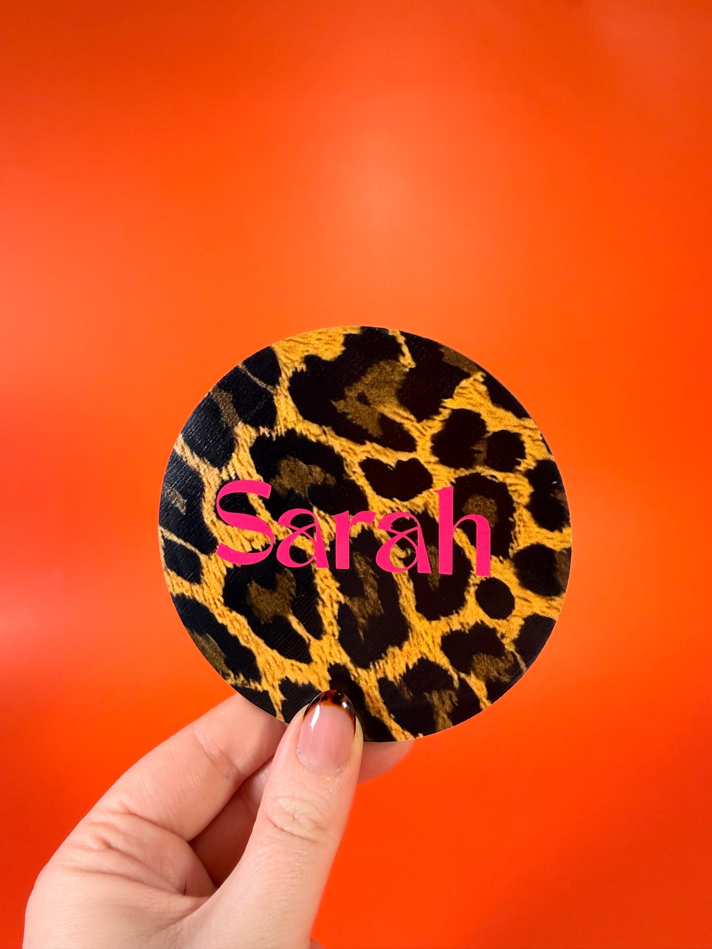 Personalised Leopard Animal Coaster