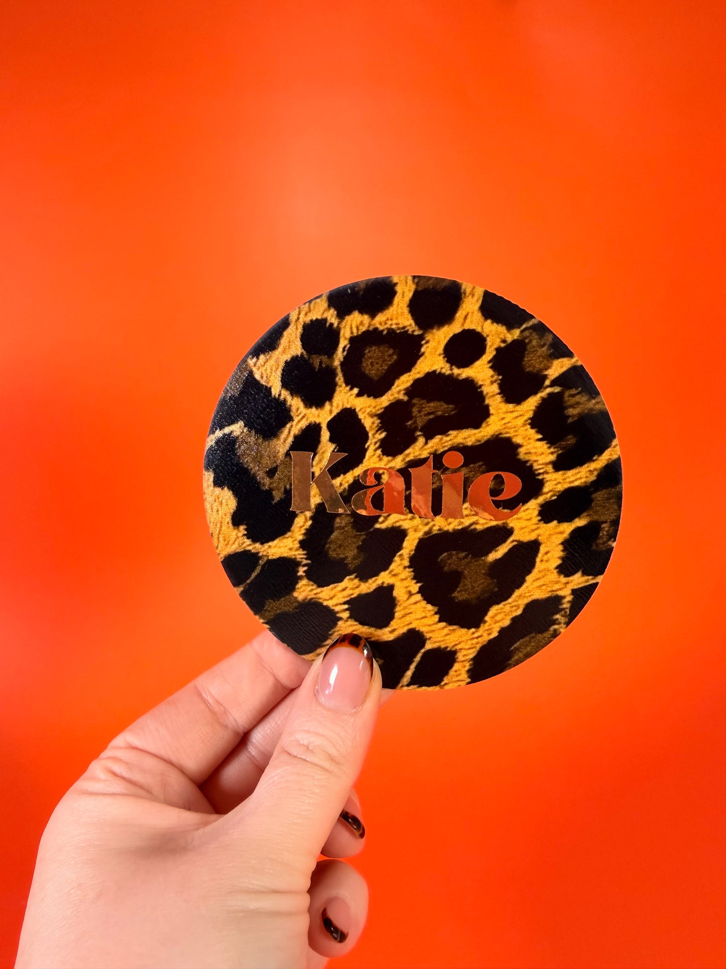 Personalised Leopard Animal Coaster