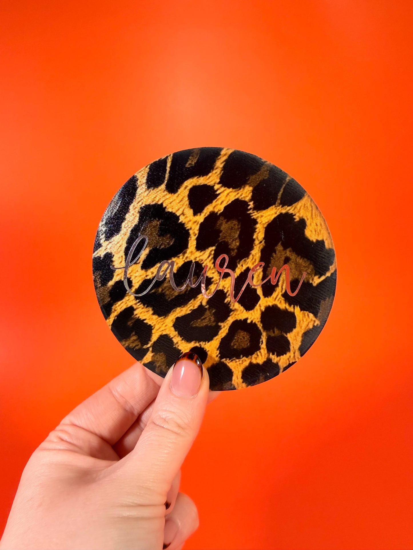 Personalised Leopard Animal Coaster