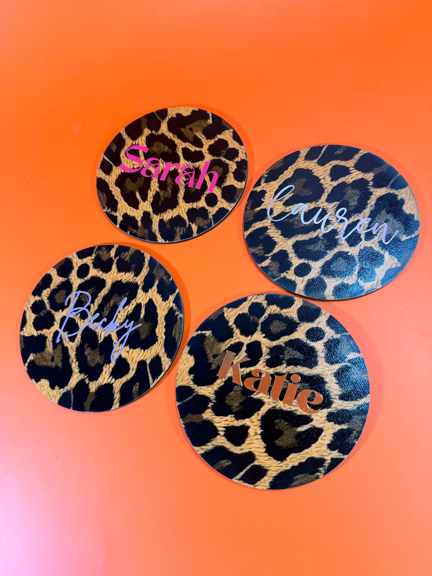 Personalised Leopard Animal Coaster