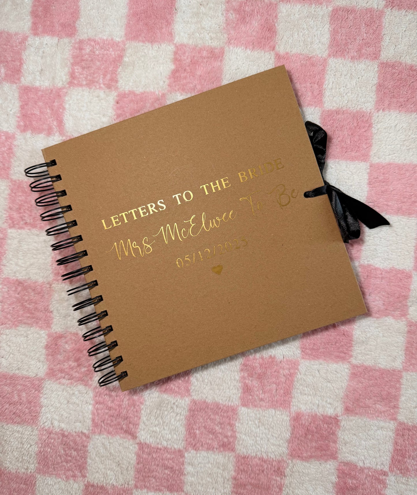 LETTERS TO THE BRIDE - Personalised Name and Date - Scrap Book, Photo Album, Keepsake