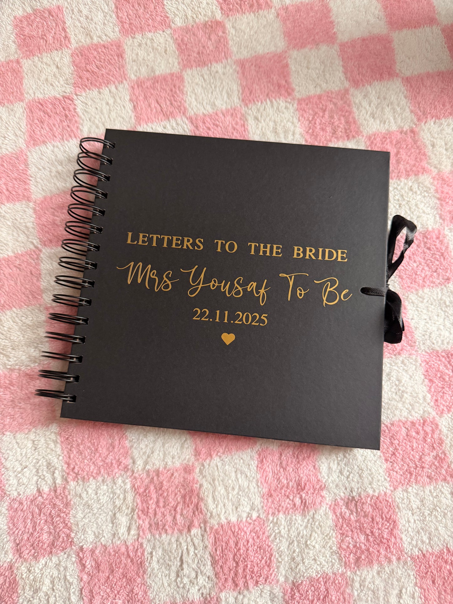 LETTERS TO THE BRIDE - Personalised Name and Date - Scrap Book, Photo Album, Keepsake