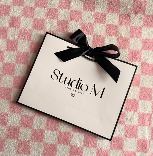 YOUR LOGO - Business Logo  Personalised Custom - Ribbon Tie White/Black Trim Gift Bags