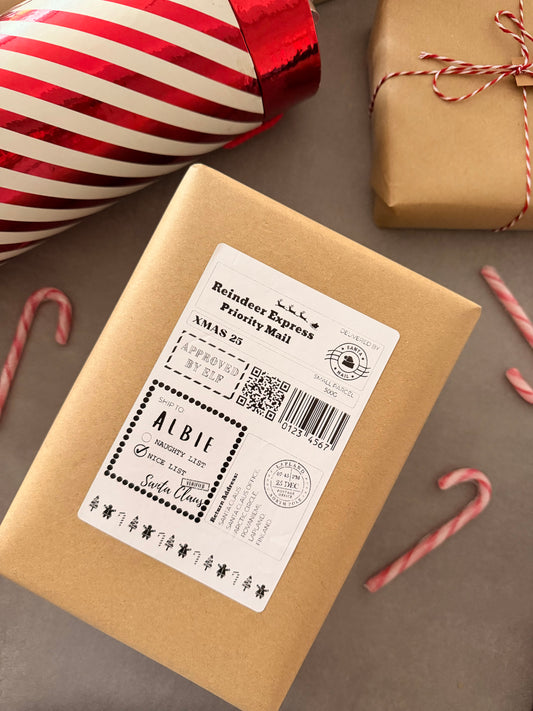 Personalised Christmas Santa Elf Postage Shipping Present Label from the North Pole - Nice List