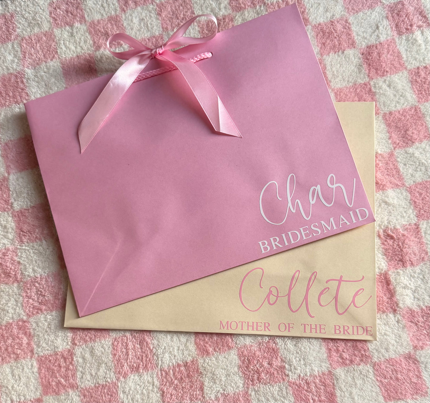 Personalised - Corner - Ribbon Tie Natural Rope Gift Bag