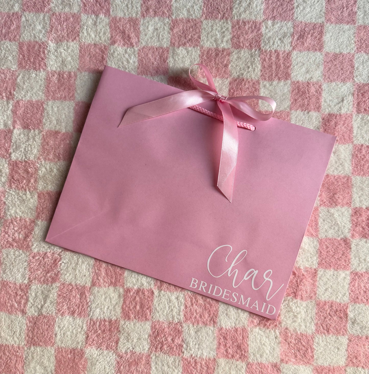 Personalised - Corner - Ribbon Tie Natural Rope Gift Bag