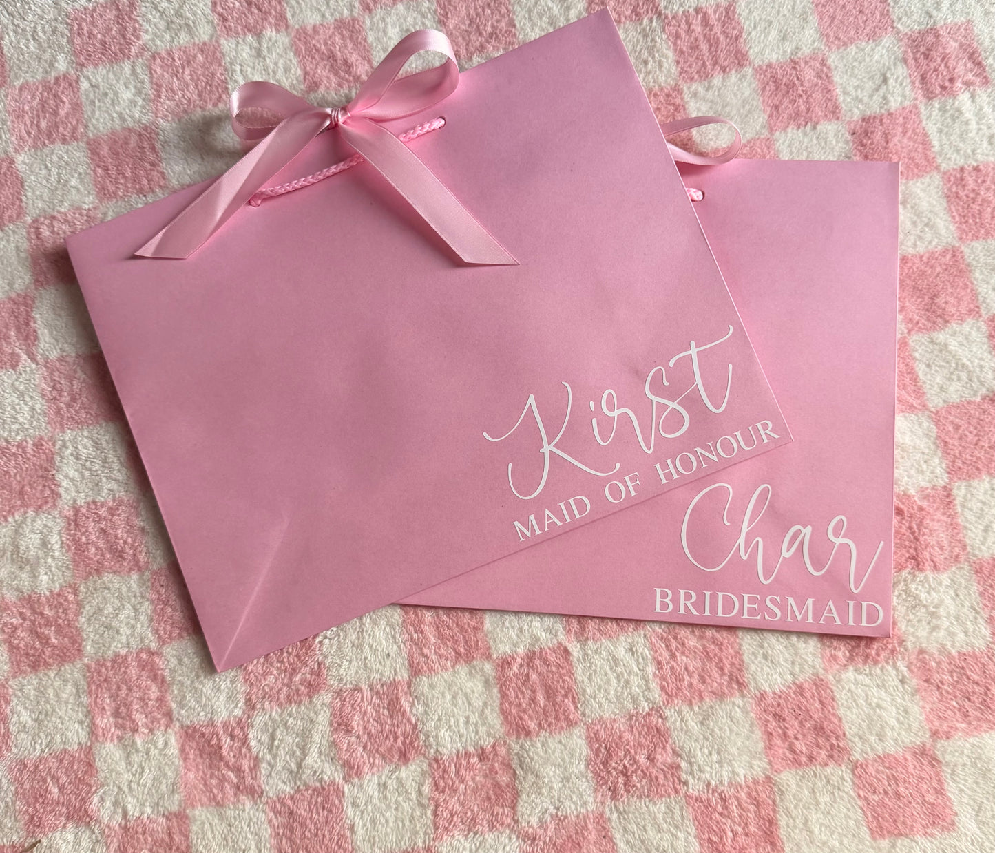 Personalised - Corner - Ribbon Tie Natural Rope Gift Bag