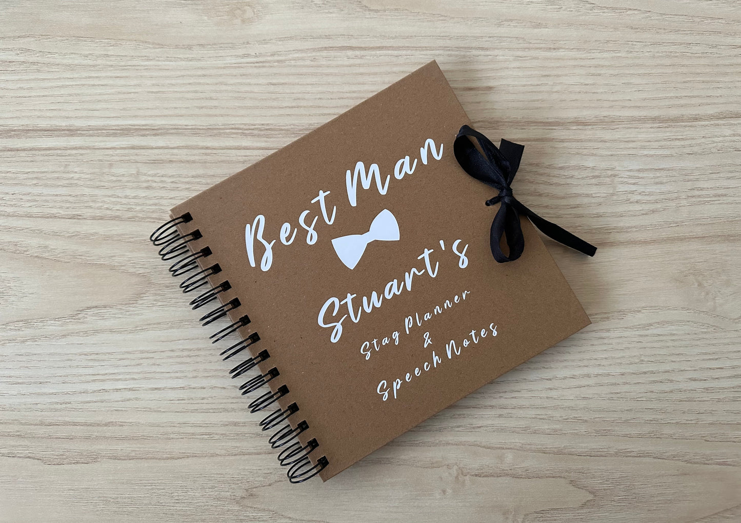 Best Man - Personalised Name - Stag Planner & Speech Notes - Scrap Book, Photo Album, Keepsake