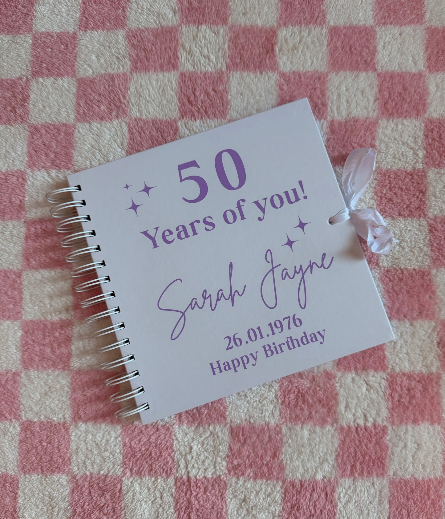 Personalised Birthday Scrapbook: Vinyl Name, Age & DOB, Memory Keepsake