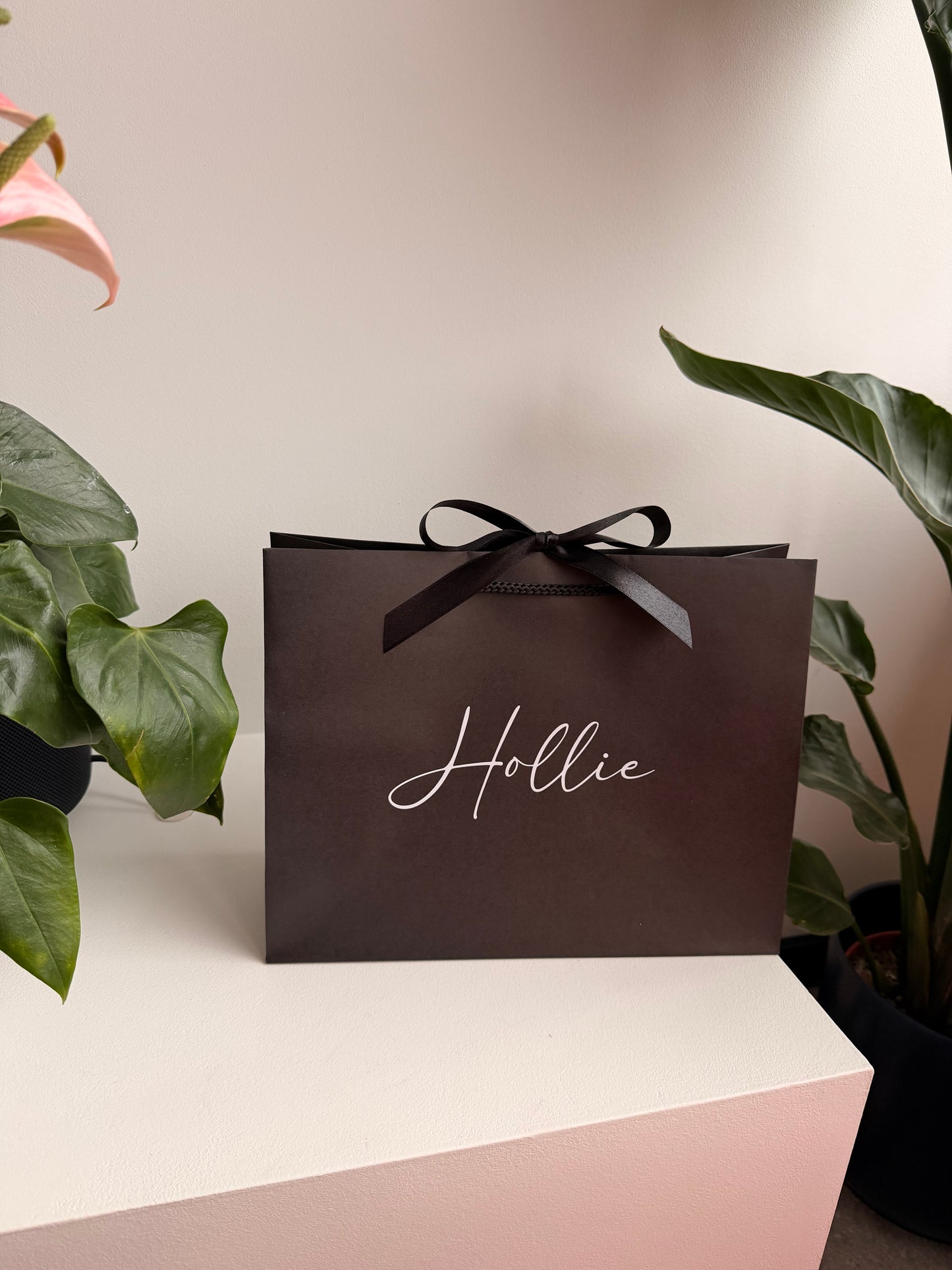 Personalised - Ribbon Tie Natural Rope Gift Bag