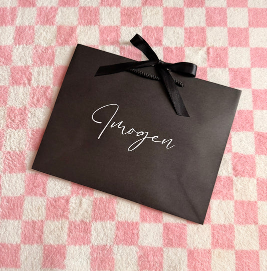 Personalised - Ribbon Tie Natural Rope Gift Bag