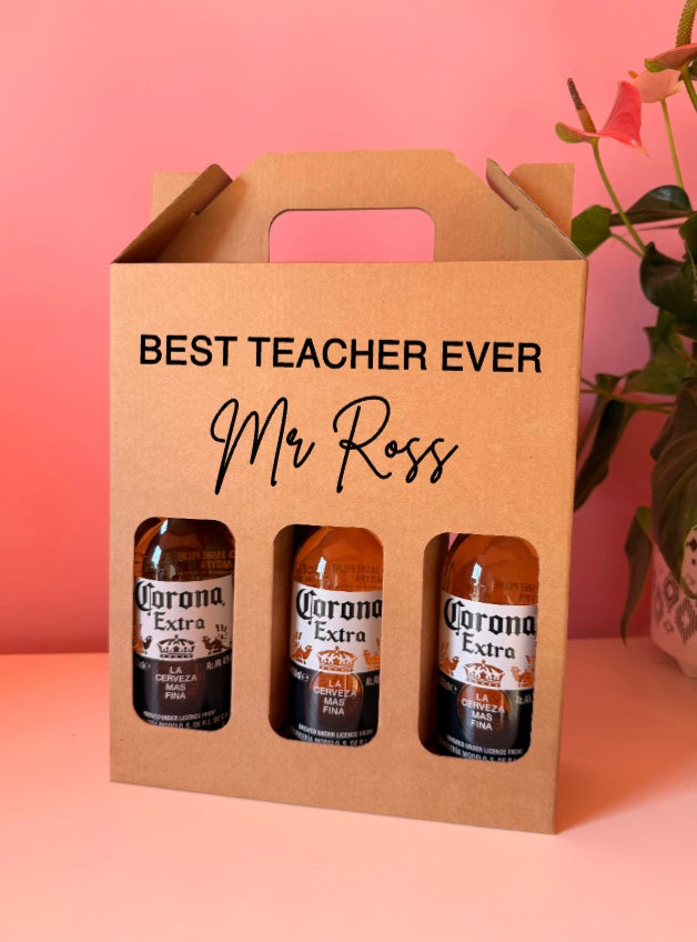 Personalised 3 Bottle Cardboard Carrier: Beer, Ale, Cider & Home Brew Gifts