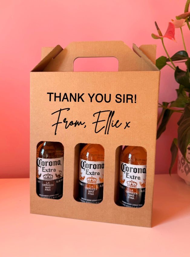 Personalised 3 Bottle Cardboard Carrier: Beer, Ale, Cider & Home Brew Gifts