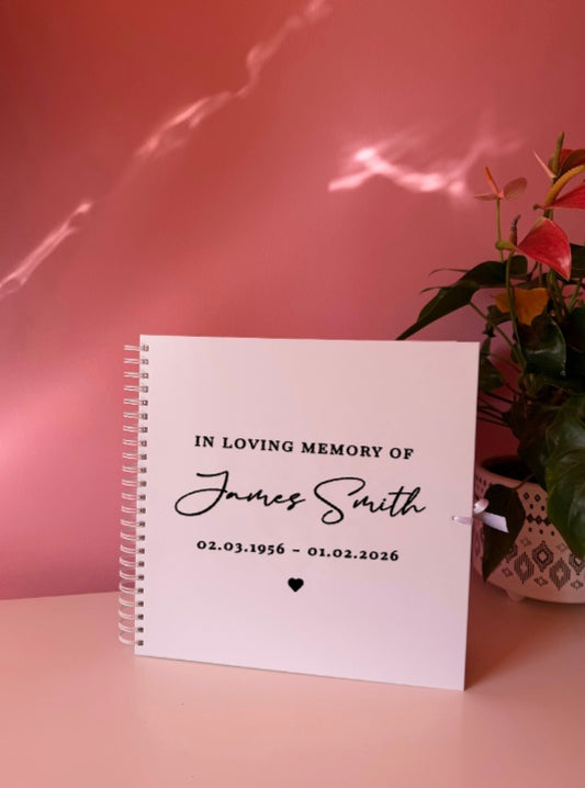 In Loving Memory Scrapbook: Vinyl Name & Date, Memory Keepsake