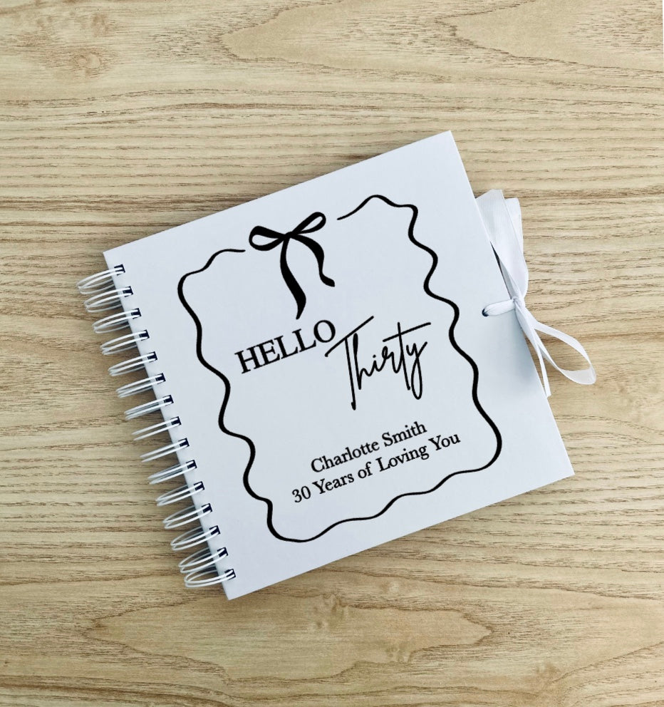 Personalised Birthday Scrapbook: Vinyl Name & Date, Memory Keepsake