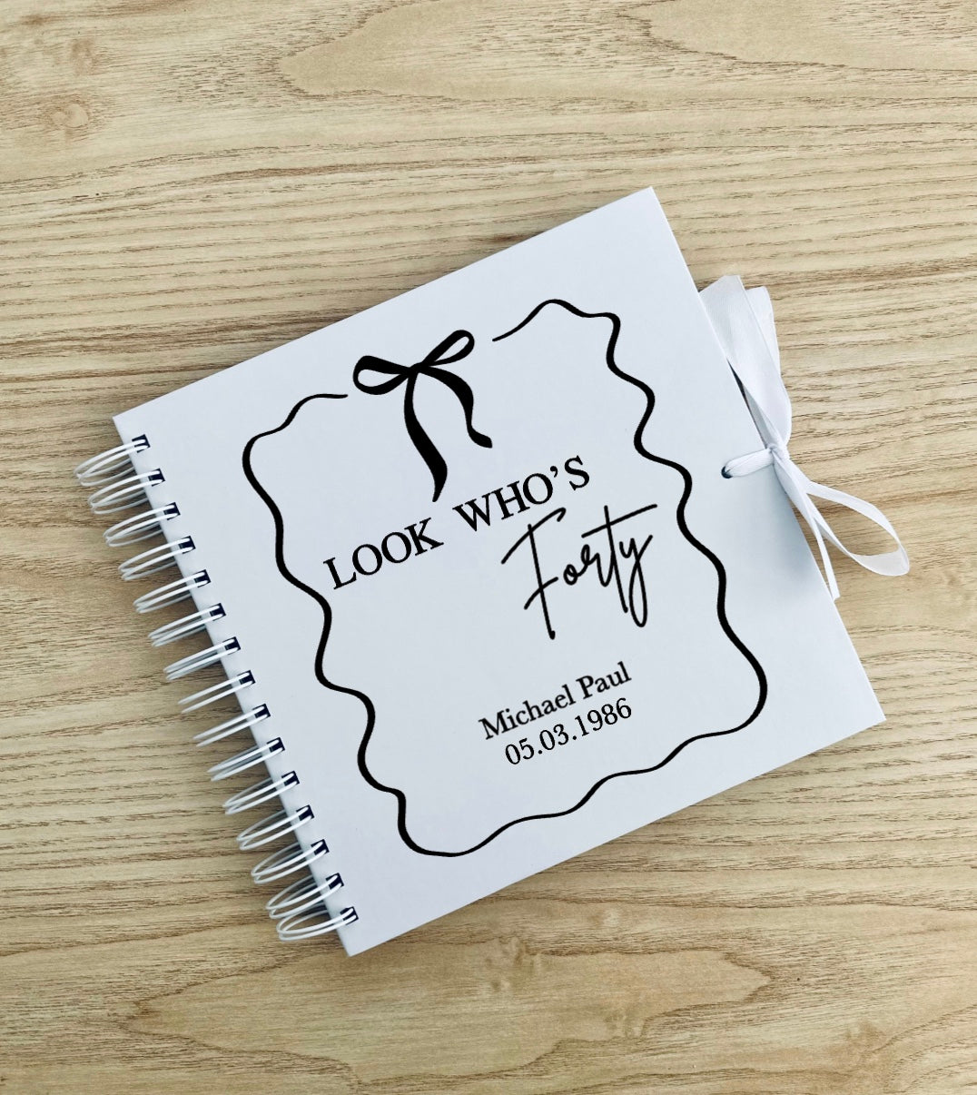 Personalised Birthday Scrapbook: Vinyl Name & Date, Memory Keepsake