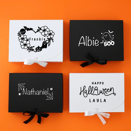Personalised Halloween Gift Box – Ribbon Tie Trick or Treat Box