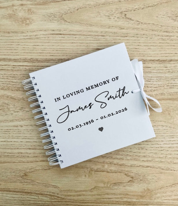 In Loving Memory Scrapbook: Vinyl Name & Date, Memory Keepsake