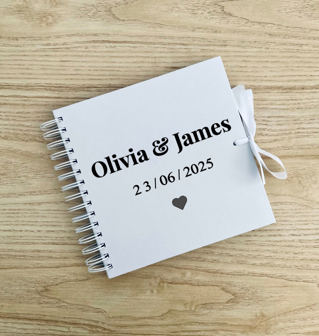 Couple - Personalised Names and Date - Scrap Book, Photo Album, Keepsake