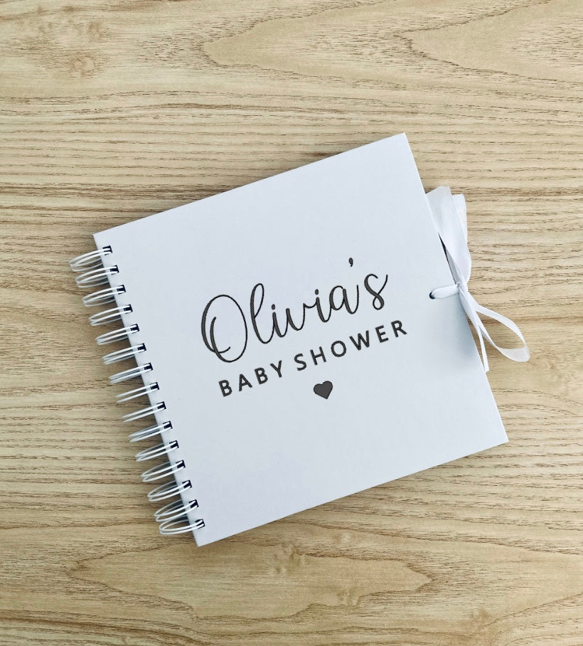 Baby Shower - Personalised Name and Date - Scrap Book, Photo Album, Keepsake