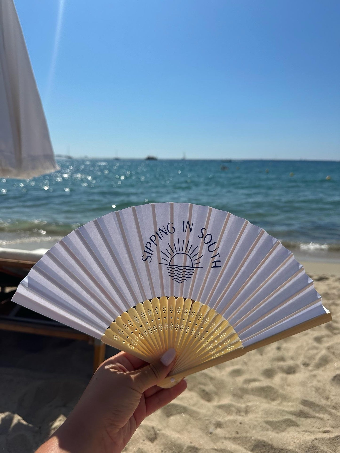 YOUR LOGO Hand Fan - Business - Bamboo - Paper Foldable Fan - Black, White, Pink, Orange, Lilac, Red, Sky Blue, Light Blue, Yellow & Green