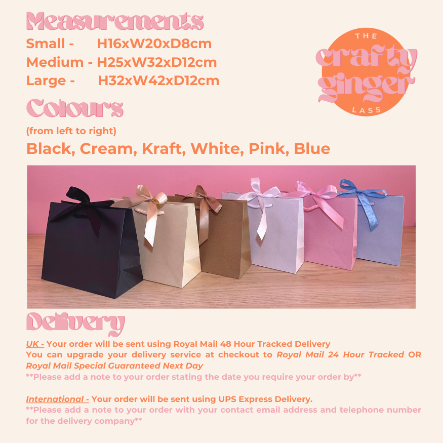 Personalised - Corner - Ribbon Tie Natural Rope Gift Bag